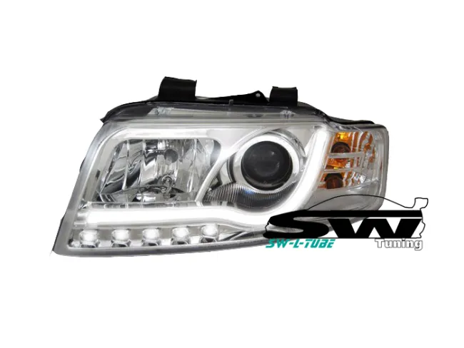 SW-LTube Scheinwerfer passend für Audi A4 B6 8E 01-04 LED Standlicht Lighttube chrome