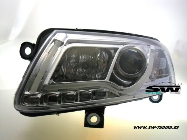 SW-LTube Scheinwerfer passend für Audi A6 4F 04-08 LED Lighttube chrome