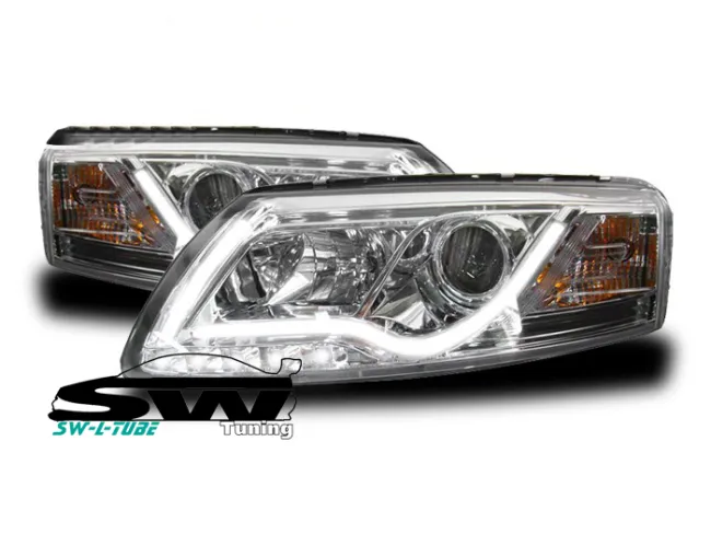 SW-LTube Scheinwerfer passend für Audi A6 4F 04-08 LED Lighttube chrome