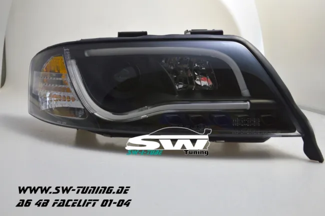 SW-LTube headlights Audi A6 4B FL 01-04 LED Lighttube black
