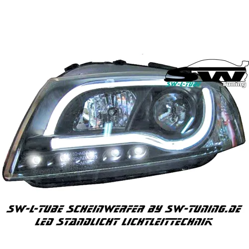 SW-LTube Scheinwerfer passend für Audi A3 8P 03-08 LED Lighttube Standlicht black