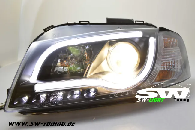 SW-LTube Scheinwerfer passend für Audi A3 8P 03-08 LED Lighttube Standlicht black