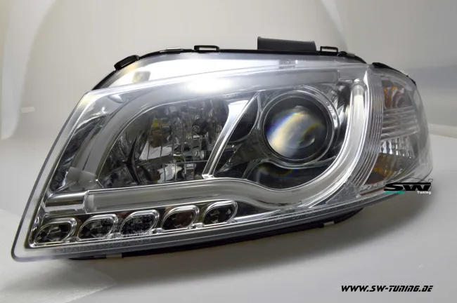 SW-LTube headlights Audi A3 8P 03-08 LED Lighttube positionslight chrome