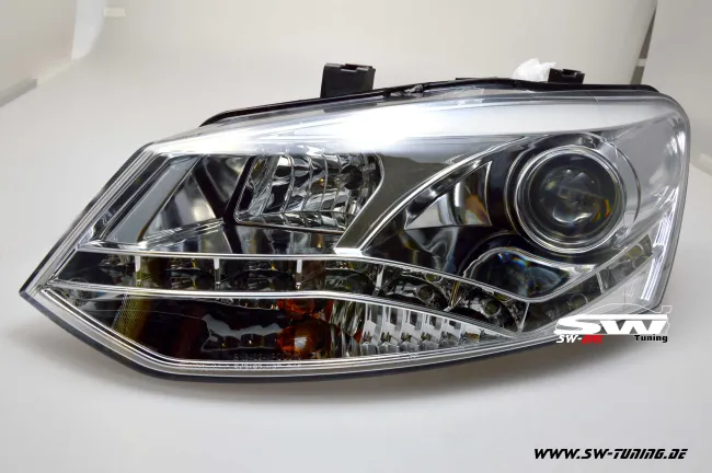SW-DRL Scheinwerfer VW Polo V 6R 10-14 LED Tagfahrlicht R87 chrome