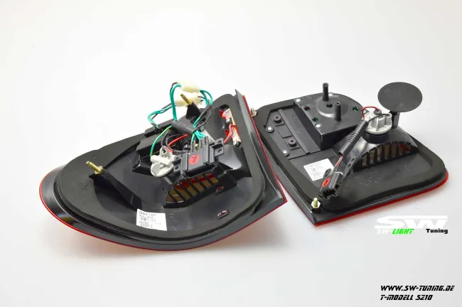 SW-Light LED taillights suitable for Mercedes Benz E-Class T-Model S210 96-03 red / black