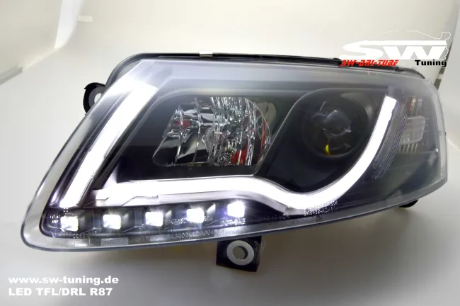 SW-DRLTube Xenon Scheinwerfer AUDI A6 4F 04-07 LED TFL R87 black