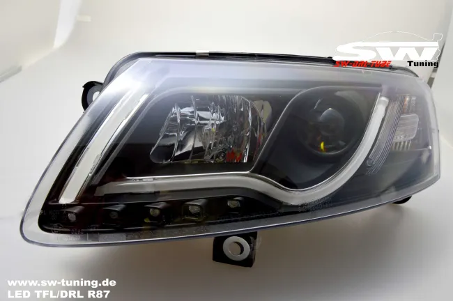 SW-DRLTube Xenon Scheinwerfer AUDI A6 4F 04-07 LED TFL R87 black