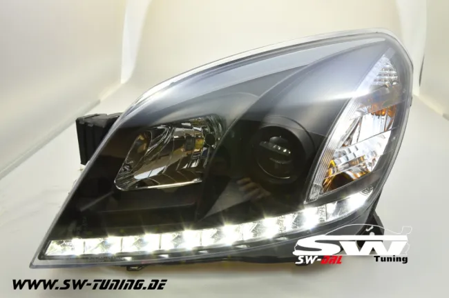 SW-DRL Scheinwerfer Opel Astra H 04-09 LED-Tagfahrlicht LWR Black