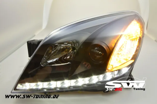 SW-DRL Scheinwerfer Opel Astra H 04-09 LED-Tagfahrlicht LWR Black