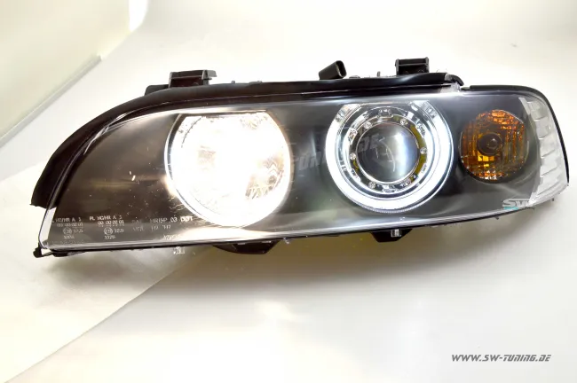 Angel Eye Scheinwerfer passend für 5er BMW E39 95-00 CCFL-Standlichtringe black