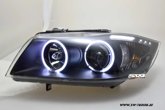 SWCCFL Angel Eye Scheinwerfer BMW 3er E90/91 05-13 CCFL Standlichtringe black