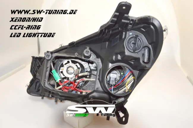 SW-Xenon D2s headlights Opel Astra H 04-11 LED High power halo rim black
