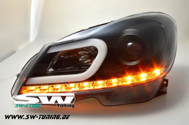 SW-Ltube Scheinwerfer MB C-Klasse W204/S204 Mopf 11-15 LED Blinker Lighttube Black