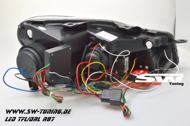 SW-DRLtube Scheinwerfer VW Golf VI 08-12 LED TFL R87 Lighttube black