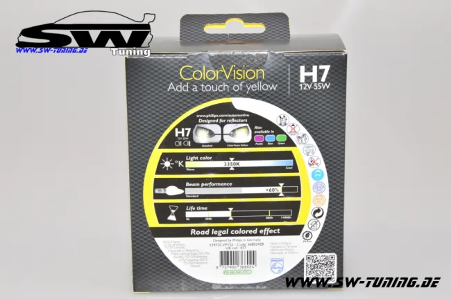 H7 Philips ColorVision 12V/55W white/yellow (2pcs) +60% more light