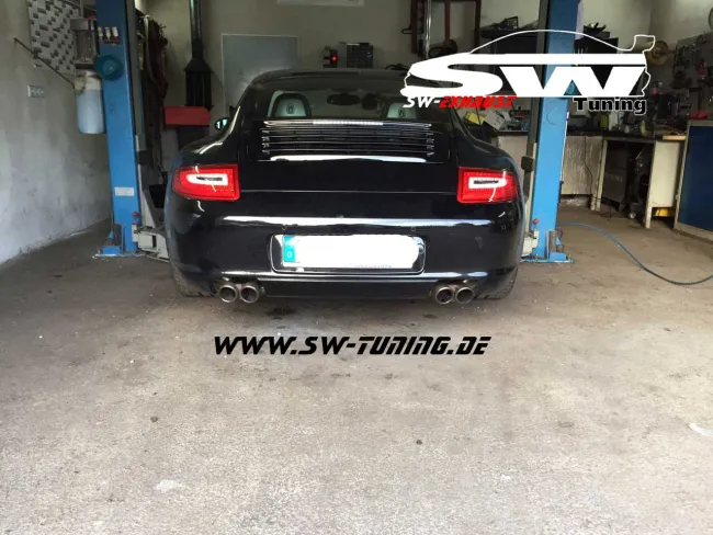 SW-Exhaust Edelstahl Sport Endschalldämpfer für Porsche 911 997 Carrera/S 05-08
