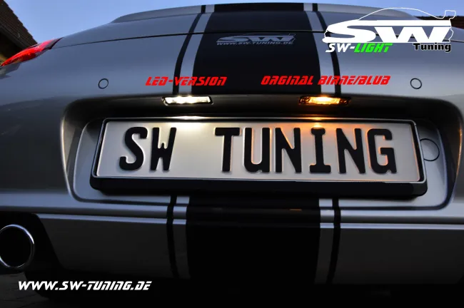 SW LED Kennzeichenbeleuchtung für Porsche Boxster/Cayman 987 | 911 997 | Cayenne 9PA LiteVersion 2stk