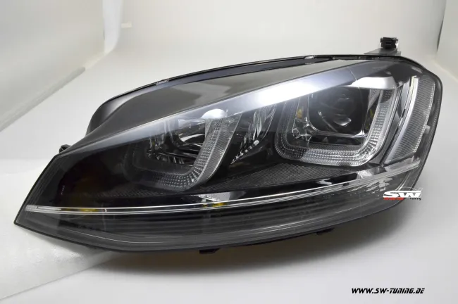 SW-DRLtube Scheinwerfer VW Golf VII 12-15 LED TFL R87 Chrome-Line black