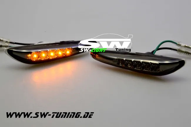 SW-Light LED Seitenblinker für BMW E46 LCI Lim/Touring 01-04 | 5er E60/E61 | X3 E83 smoke