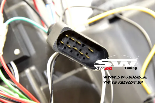 SW-DRL Scheinwerfer VW T5 GP Facelift Typ 7H 09-14 LED Tagfahrlicht R87 black