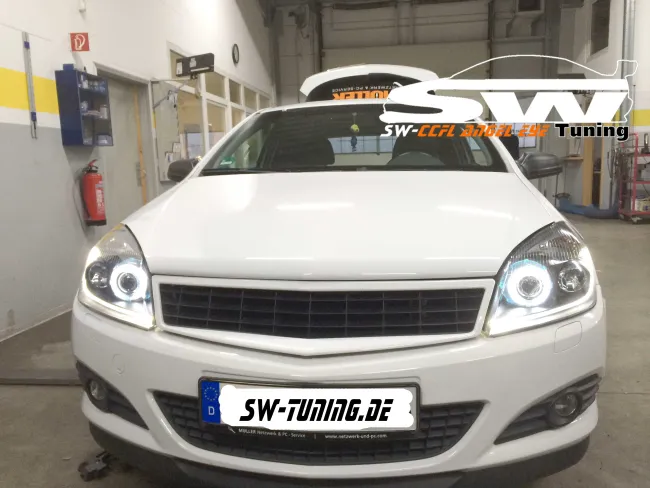SW Angel Eye Scheinwerfer Opel Astra H 04-11 High LED Lighttube Ring black