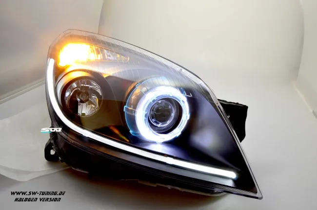 SW Angel Eye Scheinwerfer Opel Astra H 04-11 High LED Lighttube Ring black
