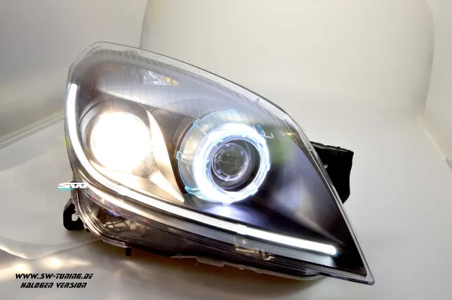 SW Angel Eye Scheinwerfer Opel Astra H 04-11 High LED Lighttube Ring black