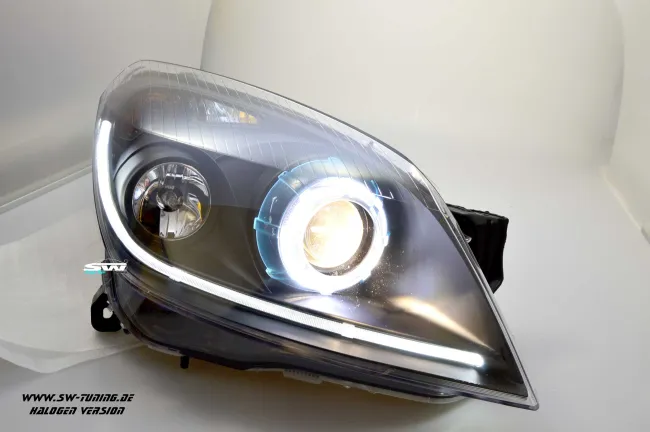 SW Angel Eye Scheinwerfer Opel Astra H 04-11 High LED Lighttube Ring black