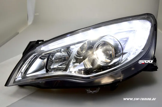 SW-DRL Scheinwerfer Opel Astra J 09-12 5Türer LED Tagfahrlicht R87 chrom