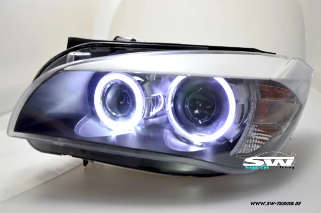Angel Eye Scheinwerfer für BMW X1 E84 09-12 High LED Standlichtringe black (Auslaufmodel)