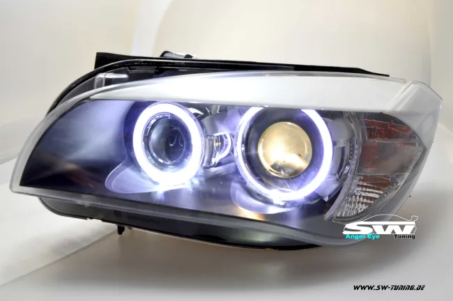 Angel Eye Scheinwerfer für BMW X1 E84 09-12 High LED Standlichtringe black (Auslaufmodel)