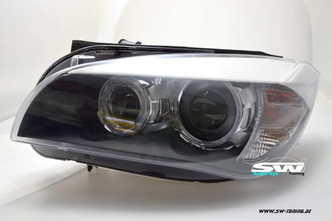 Angel Eye Scheinwerfer für BMW X1 E84 09-12 High LED Standlichtringe black (Auslaufmodel)