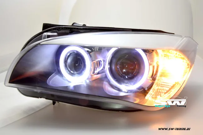 Angel Eye Scheinwerfer für BMW X1 E84 09-12 High LED Standlichtringe black (Auslaufmodel)