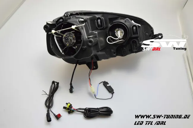 SW-DRL headlights for VW Golf V 03-09 LED DRL R87 black