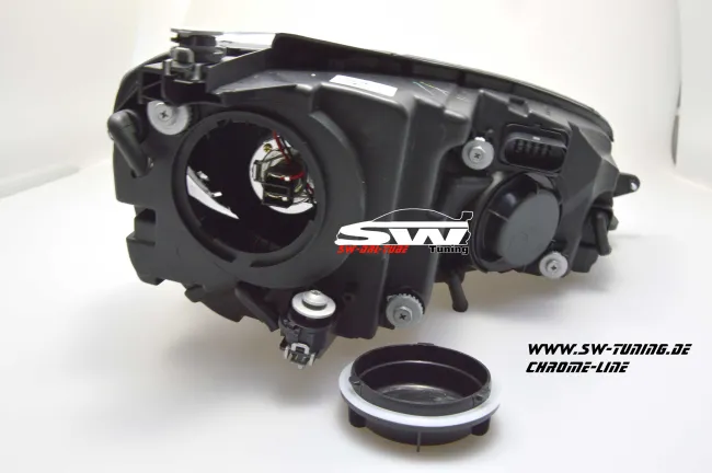 SWDRLtube Scheinwerfer VW Golf 7 12-16 LED Blinker / U-TFL R87 Chrom-Line black