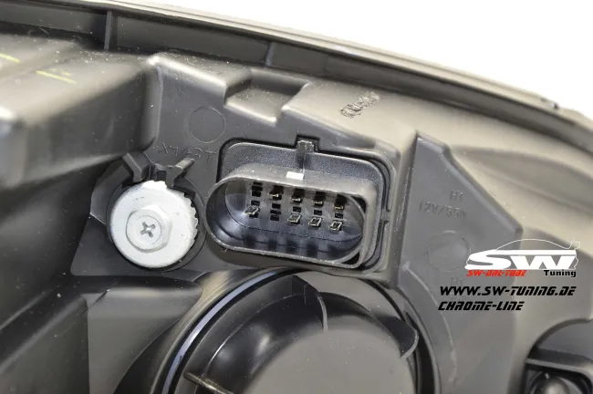 SWDRLtube Scheinwerfer VW Golf 7 12-16 LED Blinker / U-TFL R87 Chrom-Line black