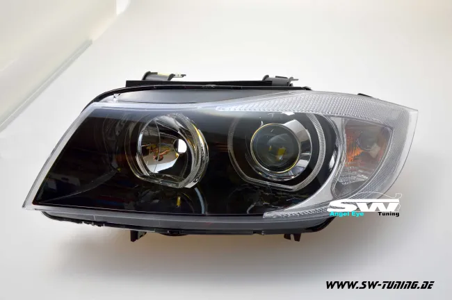 Angel Eye Scheinwerfer für 3er BMW E90 E91 05-13 High LED Standlichtringe Black