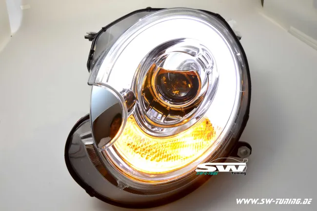 SW-LTube Scheinwerfer für Mini R56/57/55/58/59 06-10 LED Lighttube chrom
