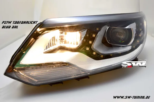 SWDRL Scheinwerfer für VW Tiguan 5N GP 11-15 Facelift LED Standlicht + TFL(Birne) black