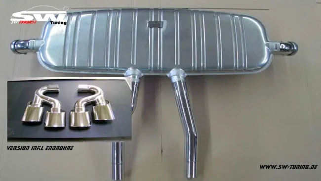SW-Exhaust Edelstahl Sport Endschalldämpfer für Porsche Cayenne Turbo 955 9PA 02-07