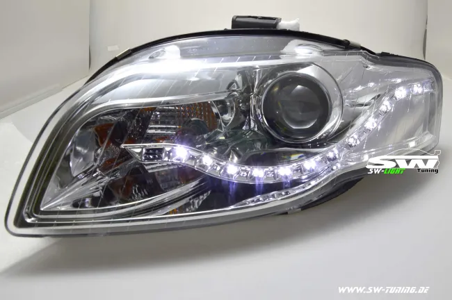 SW-Light Scheinwerfer AUDI A4 B7 & Cabrio 8H 04-08 LED-Standlicht chrome