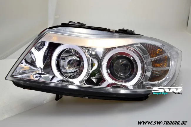 Angel Eye Scheinwerfer BMW E90/E91 3er 2 Standlichtringe chrome 05-09