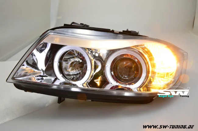 Angel Eye Scheinwerfer BMW E90/E91 3er 2 Standlichtringe chrome 05-09