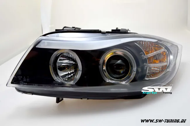 Angel Eye Scheinwerfer BMW E90/E91 3er LED Standlichtringe black 05-09
