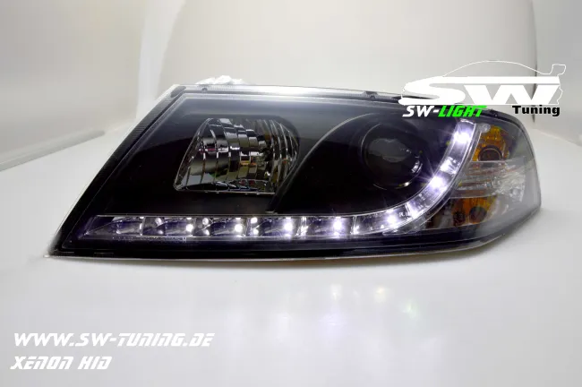 SW-Light Xenon Scheinwerfer passend für Skoda Octavia II 04-09 LED Standlicht / HID black