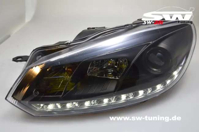 SW-DRL Scheinwerfer VW Golf 6 08-13 LED Tagfahrlicht R87 black
