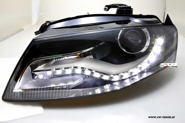 SW-DRL Scheinwerfer für AUDI A4 B8 Typ 8K 08-11 LED-Tagfahrlicht R87 black