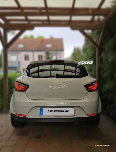 SWCELIS LED Rückleuchten für Seat Ibiza 6J 3Türer 08-14 Lightbar black Clear