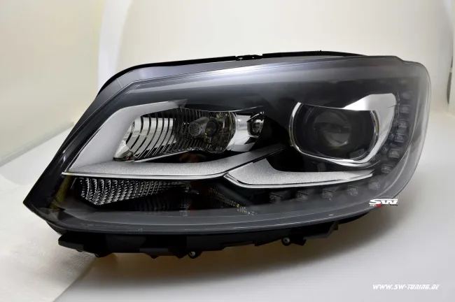SW-DRL headlights suitable for VW Touran GP2 Facelift Type 1T 10-14 LED DRL R87 black