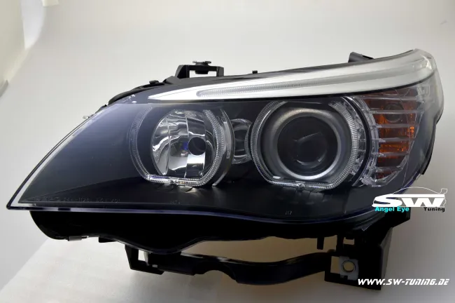 Angel Eye Scheinwerfer passend für 5er BMW E60 E61 03-10 High LED Standlichtringe Black